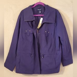 Durable Navy Blue Cotton Coat